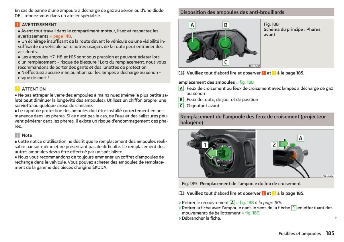 Skoda Rapid manuel du proprietaire / page 187