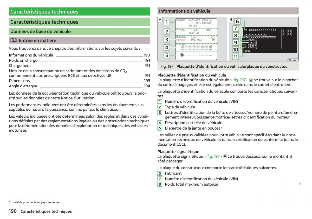 Skoda Rapid manuel du proprietaire / page 192