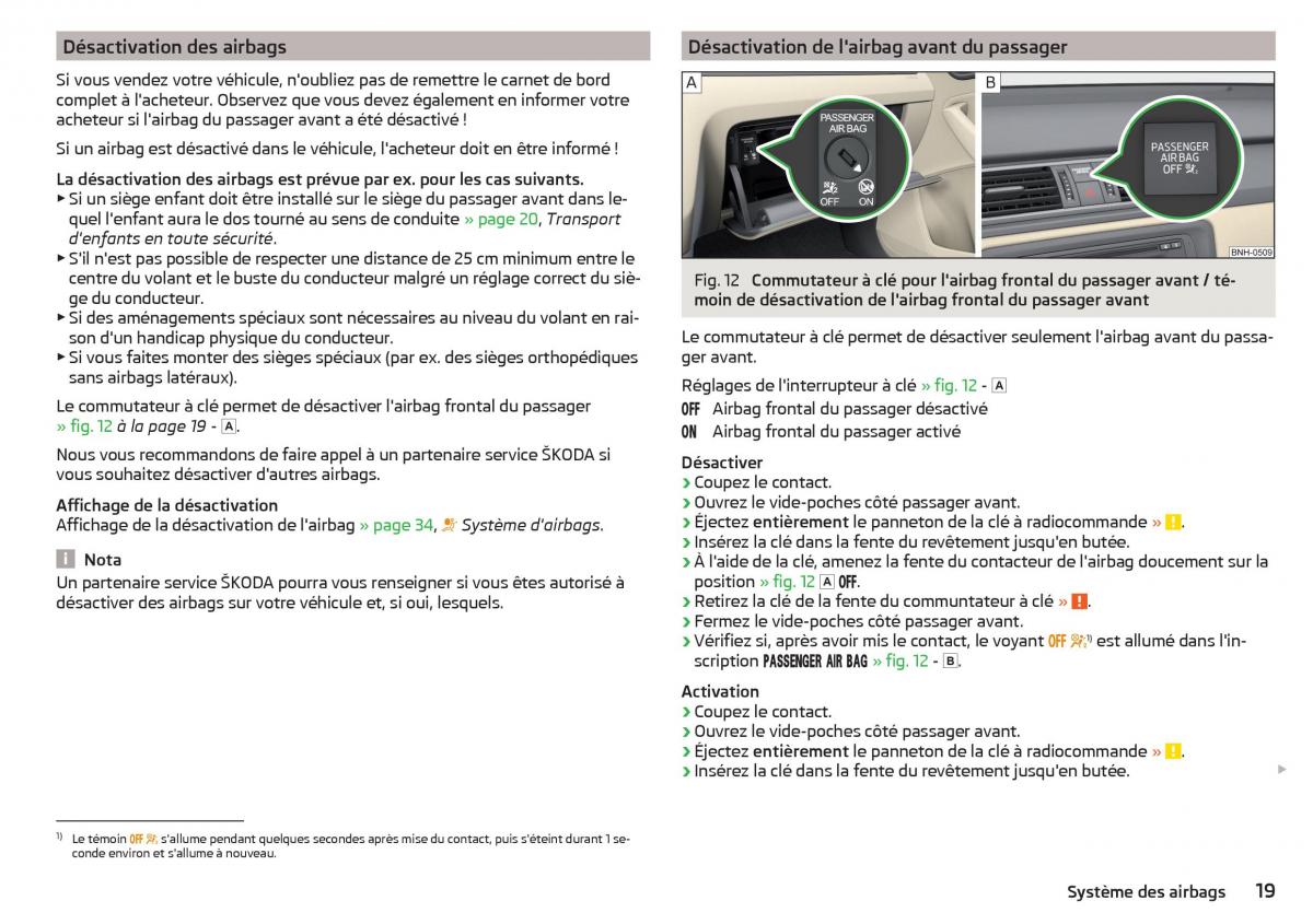 Skoda Rapid manuel du proprietaire / page 21