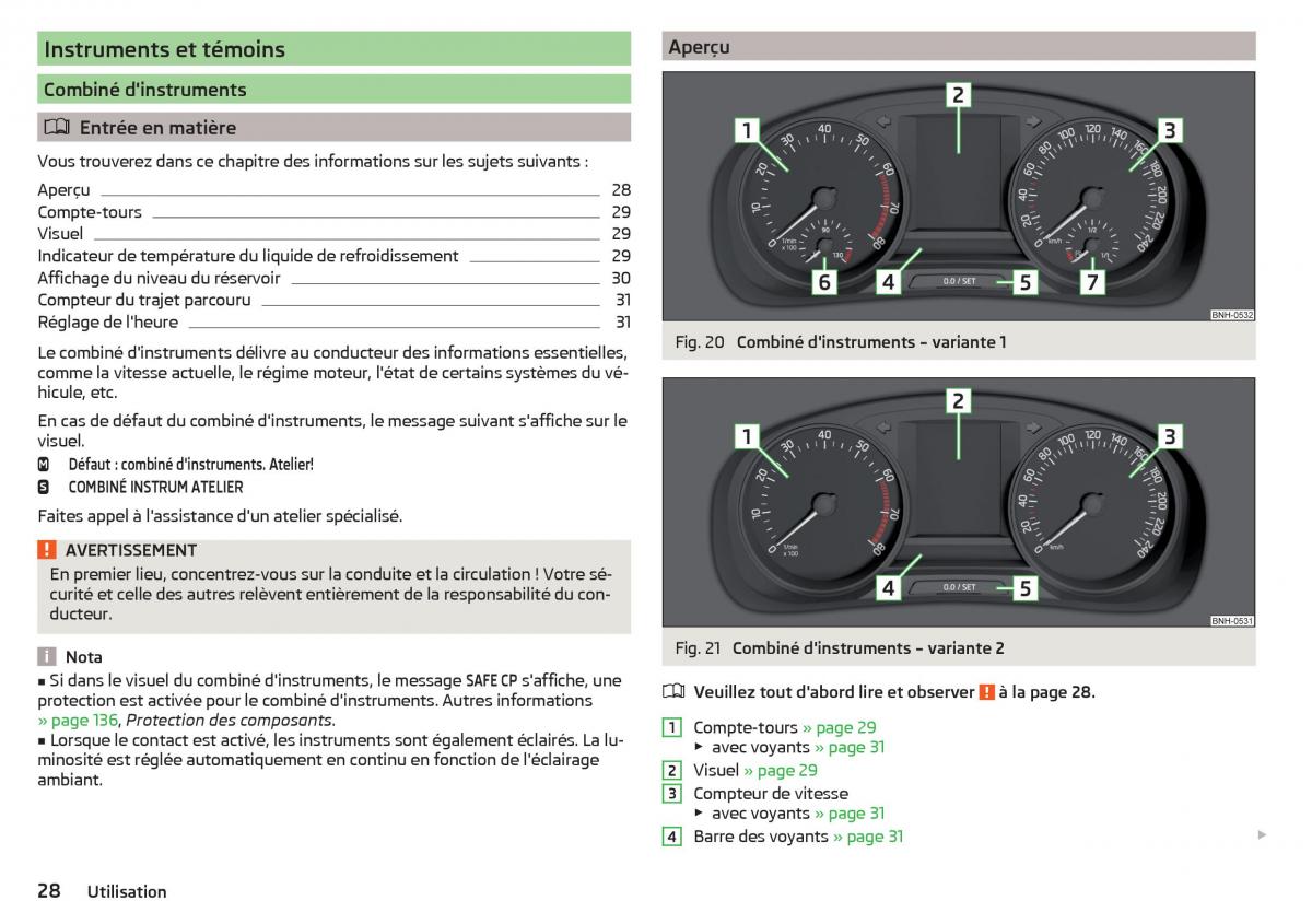 Skoda Rapid manuel du proprietaire / page 30