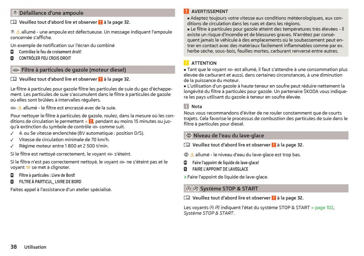 Skoda Rapid manuel du proprietaire / page 40