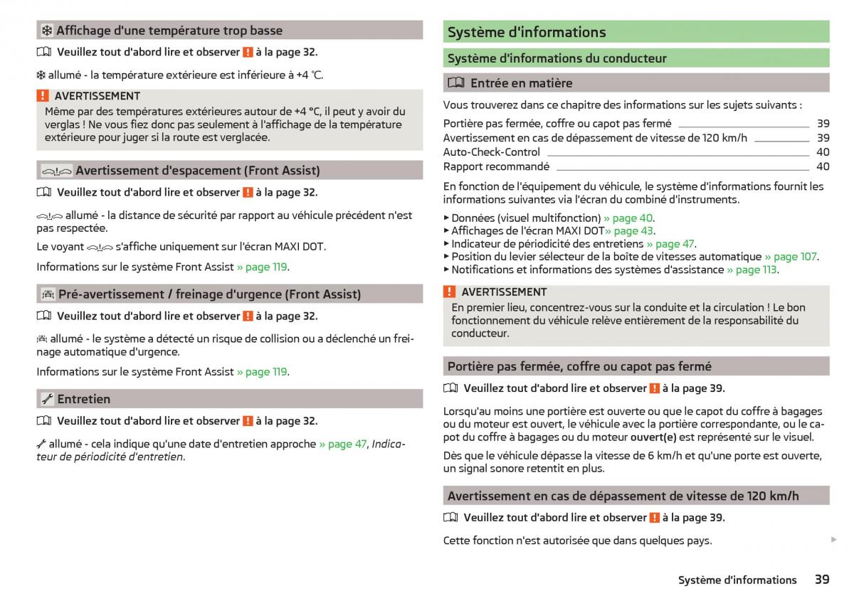 Skoda Rapid manuel du proprietaire / page 41