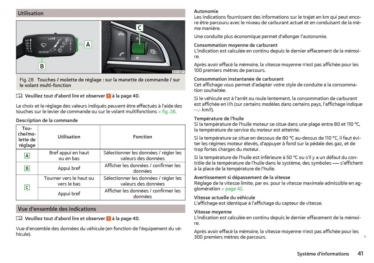 Skoda Rapid manuel du proprietaire / page 43