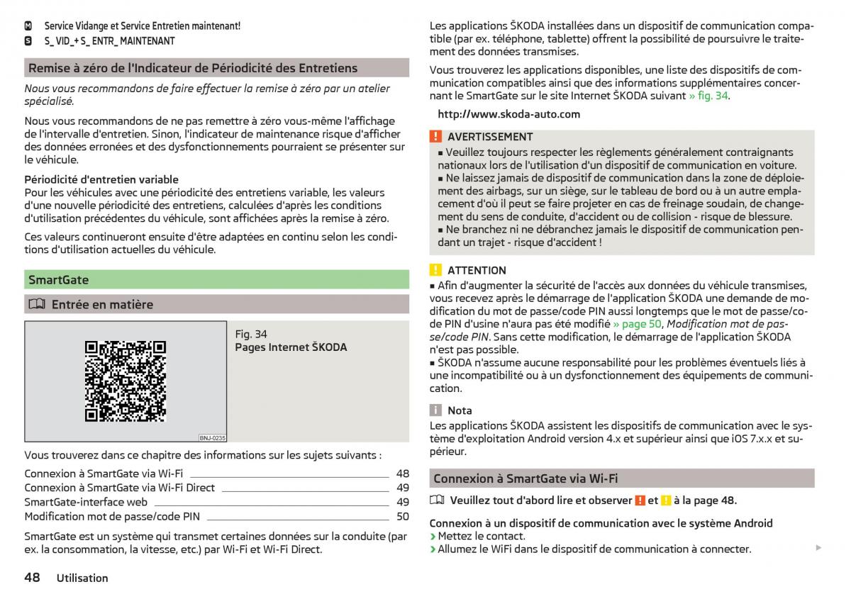 Skoda Rapid manuel du proprietaire / page 50