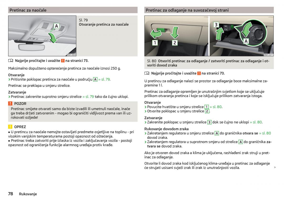 Skoda Rapid vlasnicko uputstvo / page 80