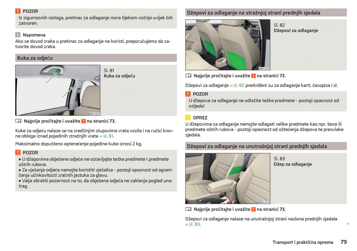 Skoda Rapid vlasnicko uputstvo / page 81