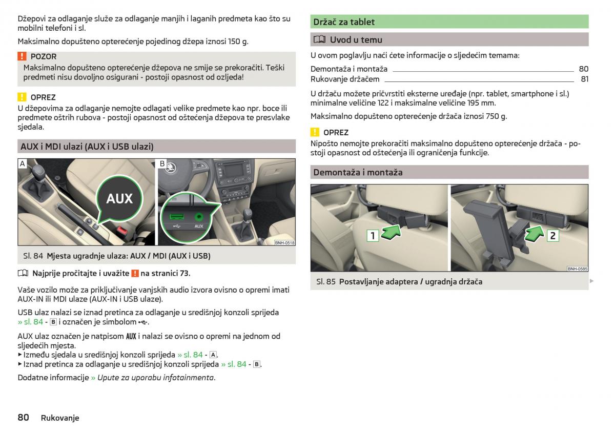 Skoda Rapid vlasnicko uputstvo / page 82