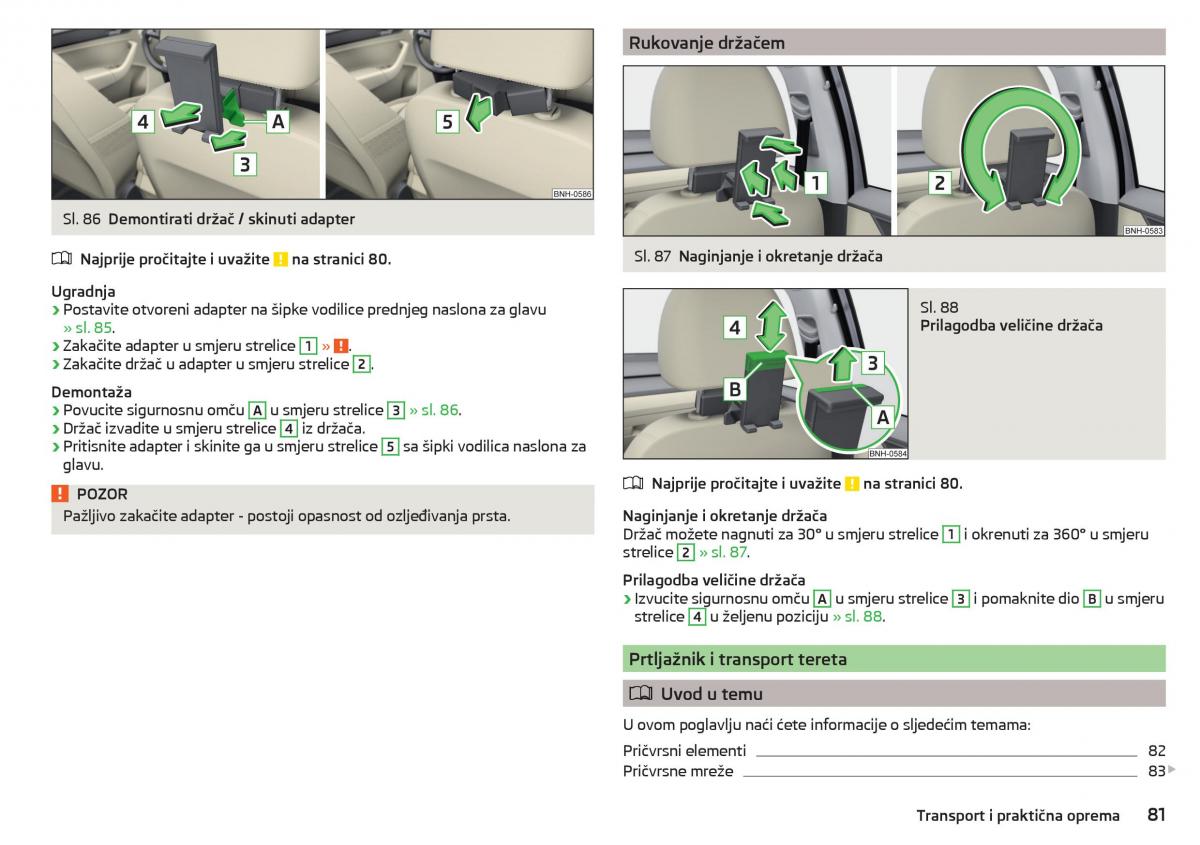 Skoda Rapid vlasnicko uputstvo / page 83