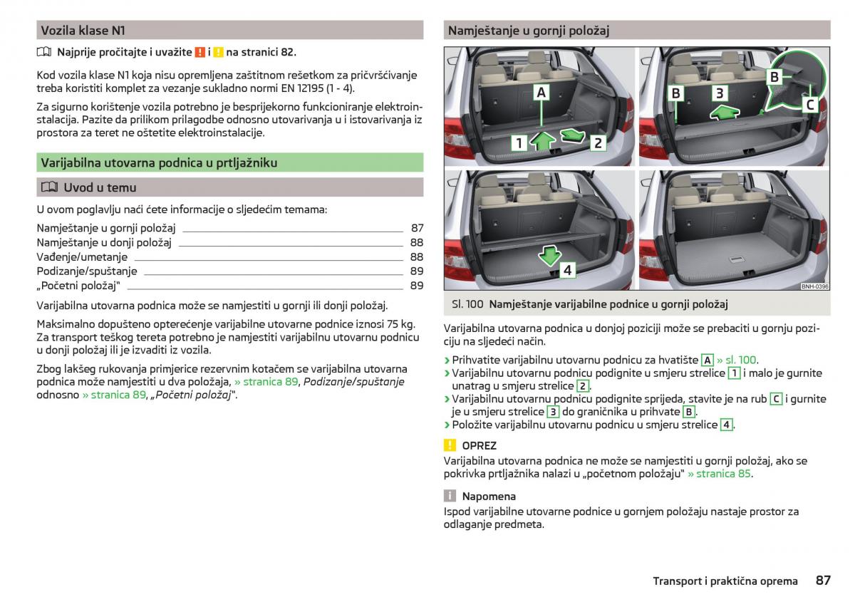 Skoda Rapid vlasnicko uputstvo / page 89