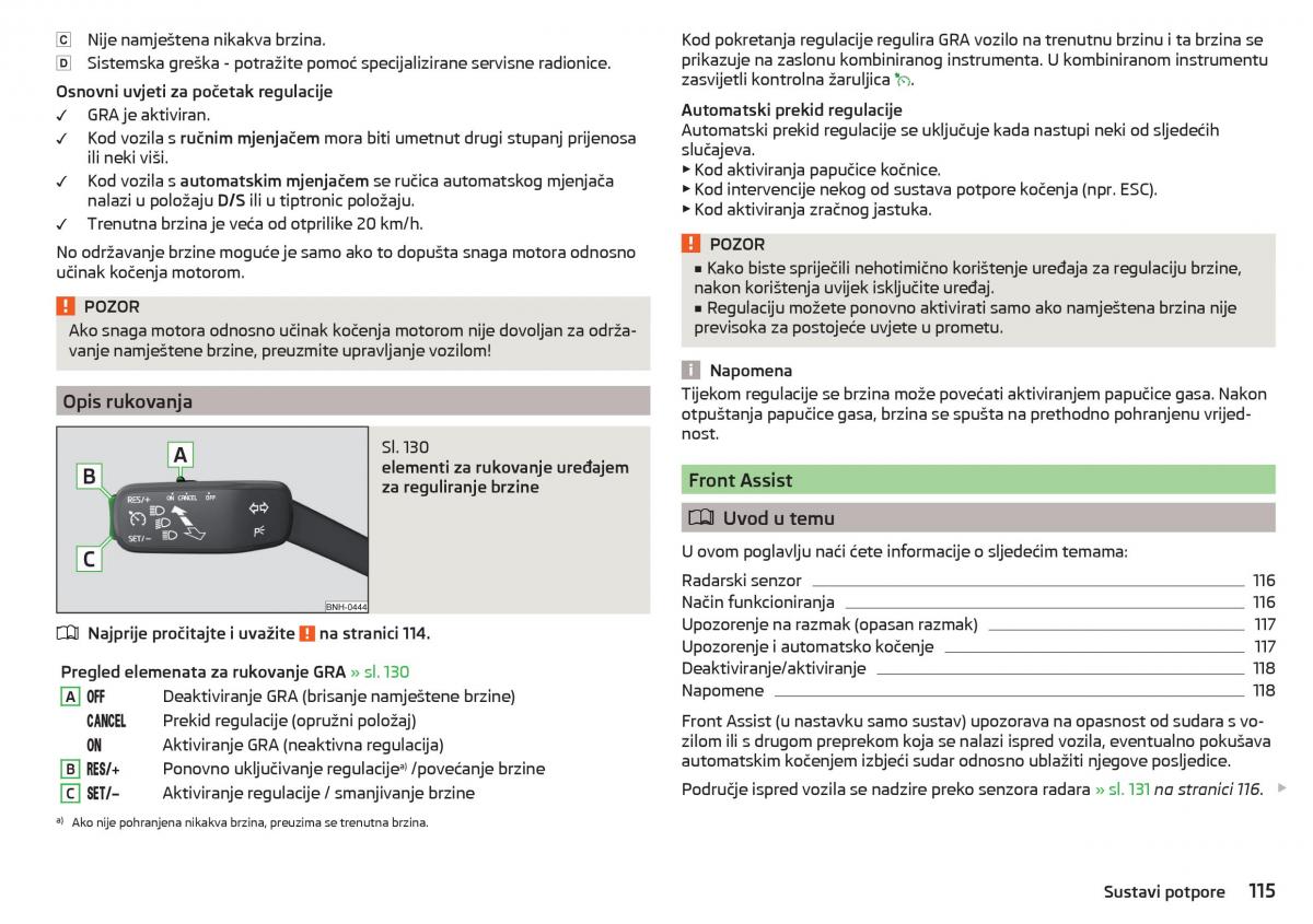 Skoda Rapid vlasnicko uputstvo / page 117