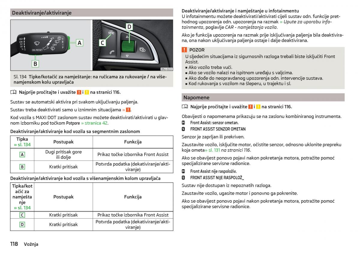 Skoda Rapid vlasnicko uputstvo / page 120