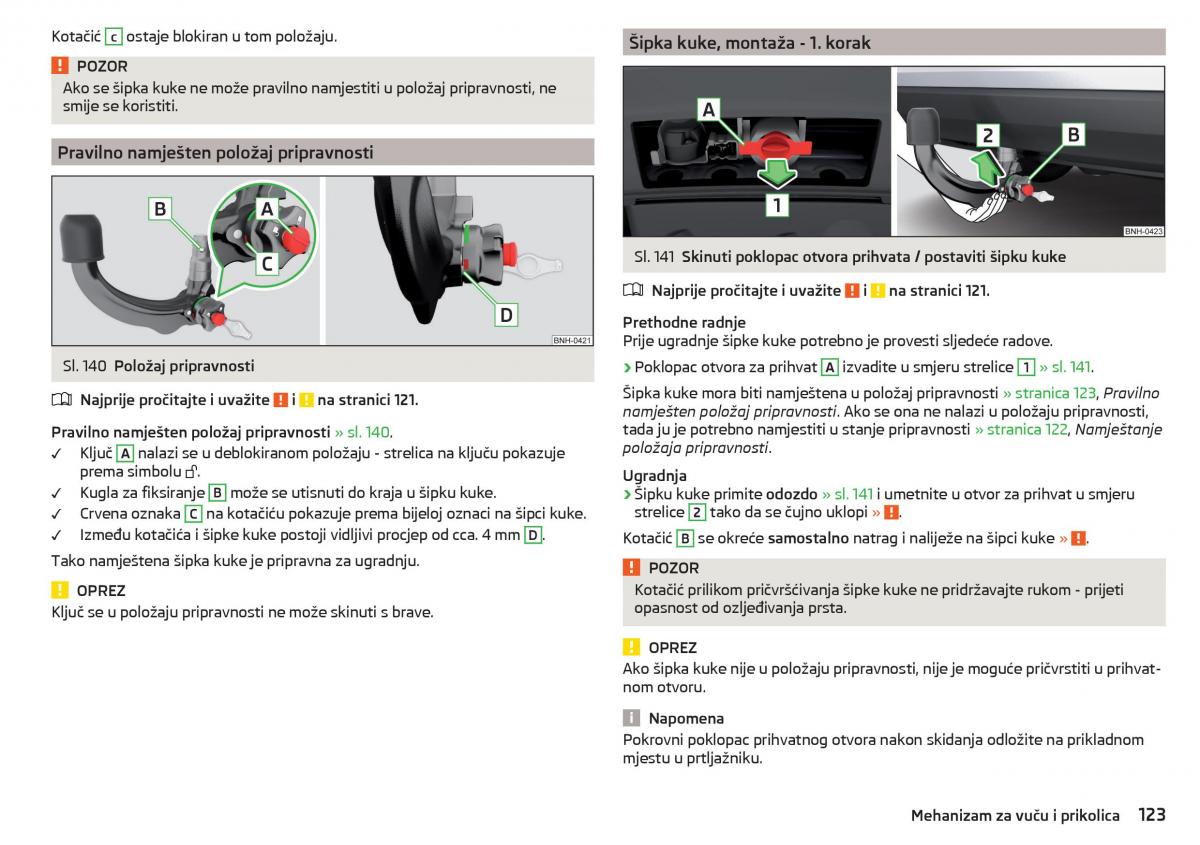 Skoda Rapid vlasnicko uputstvo / page 125