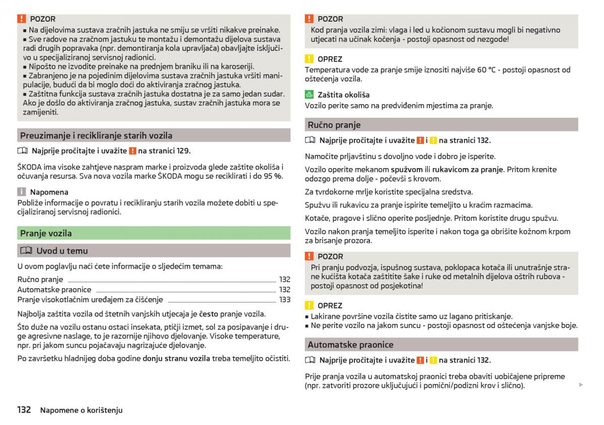 Skoda Rapid vlasnicko uputstvo / page 134