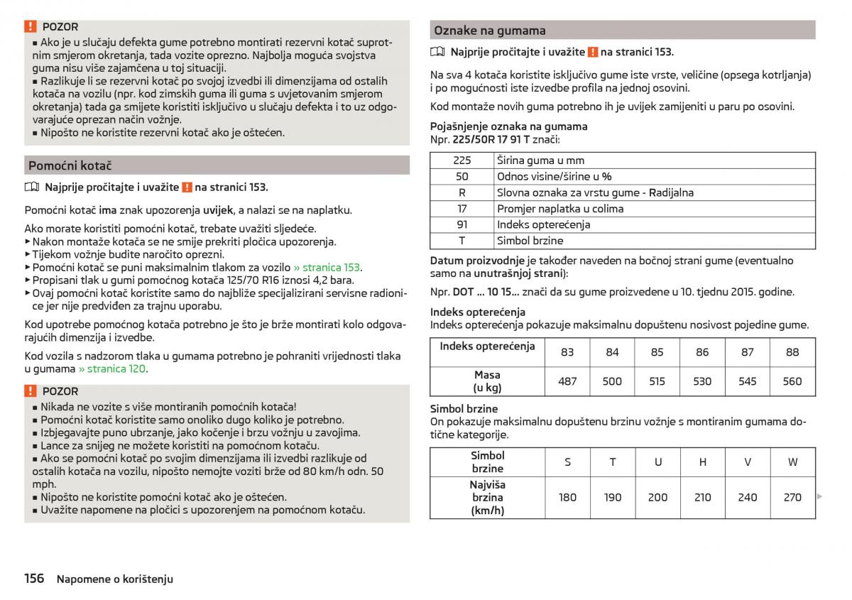 Skoda Rapid vlasnicko uputstvo / page 158