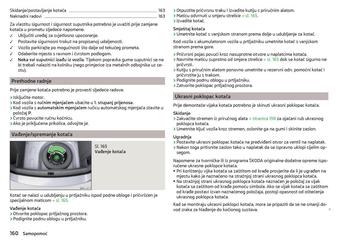 Skoda Rapid vlasnicko uputstvo / page 162