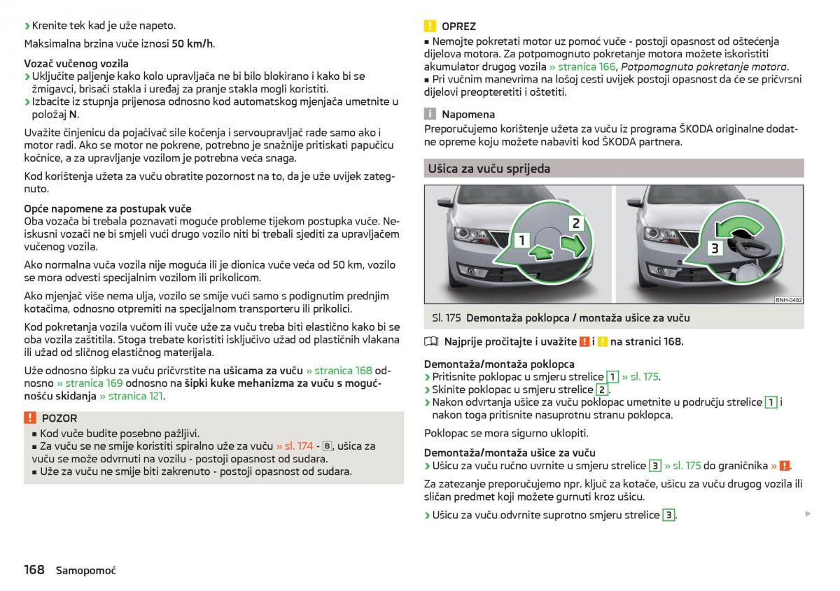 Skoda Rapid vlasnicko uputstvo / page 170