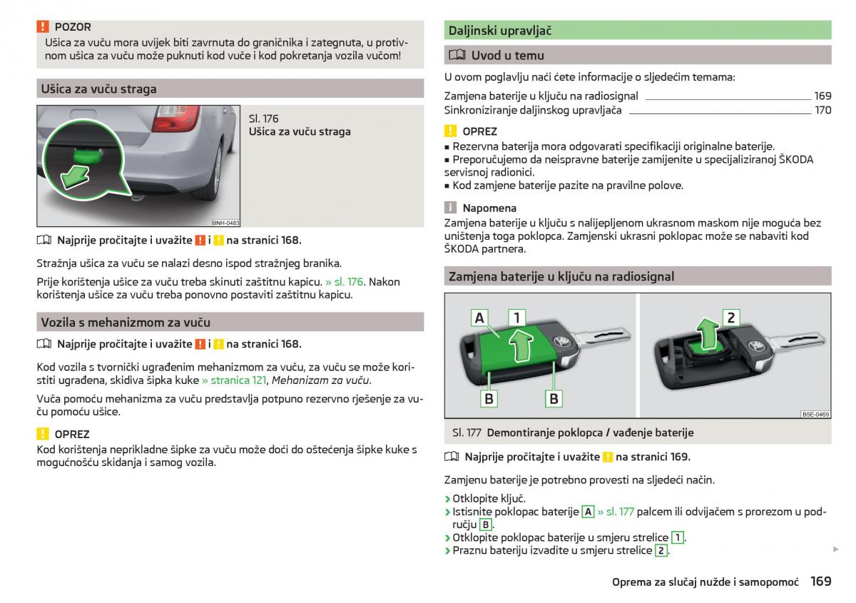 Skoda Rapid vlasnicko uputstvo / page 171