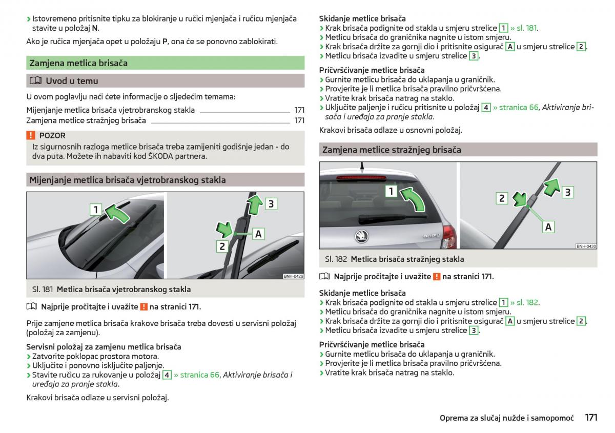 Skoda Rapid vlasnicko uputstvo / page 173