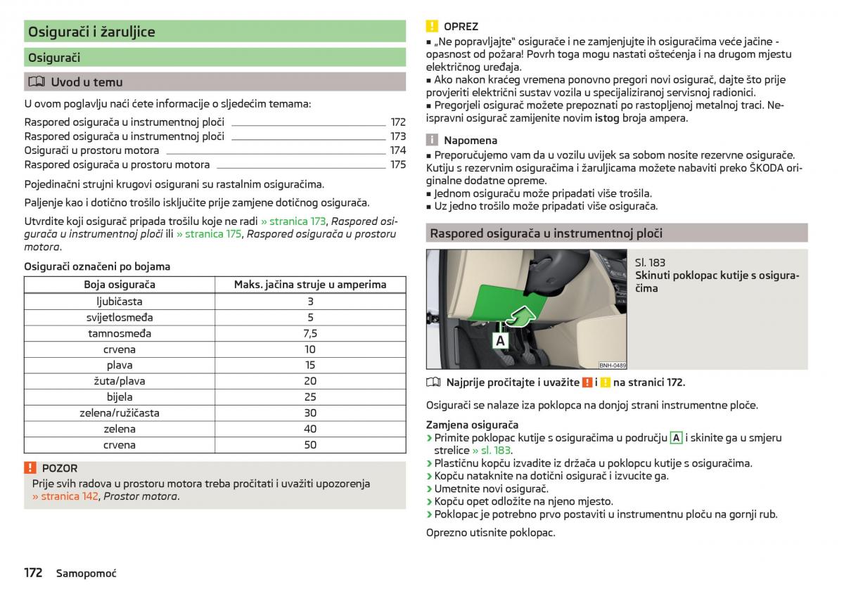 Skoda Rapid vlasnicko uputstvo / page 174