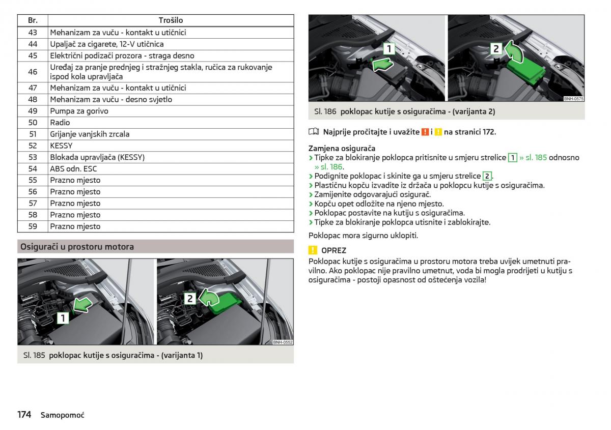 Skoda Rapid vlasnicko uputstvo / page 176