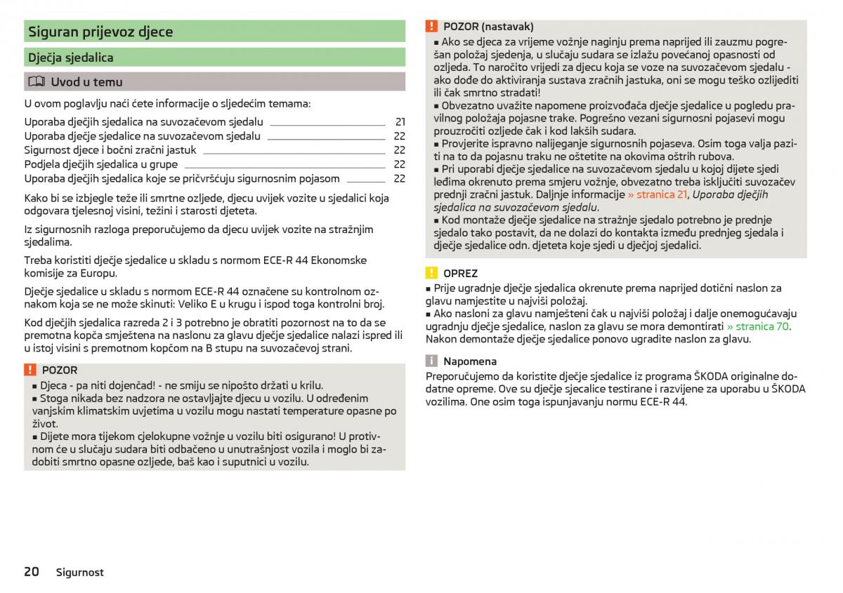 Skoda Rapid vlasnicko uputstvo / page 22