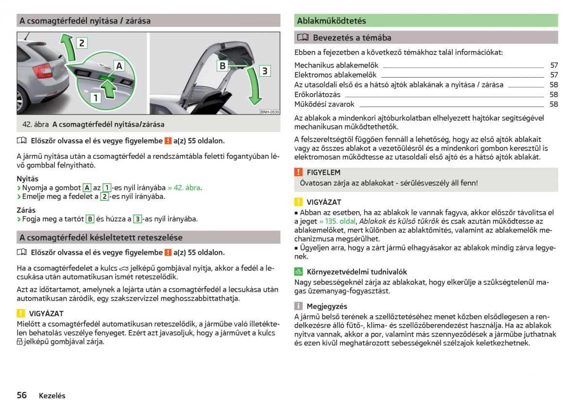 Skoda Rapid Kezelesi utmutato / page 58