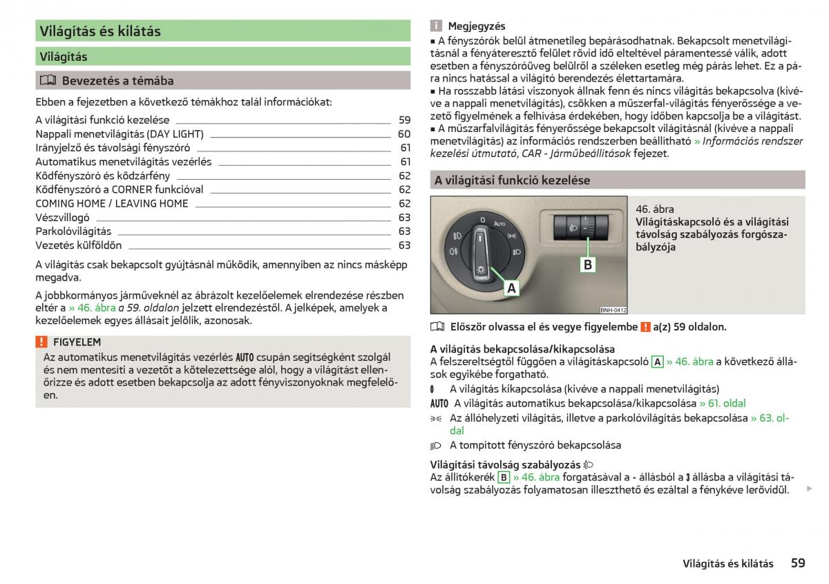 Skoda Rapid Kezelesi utmutato / page 61