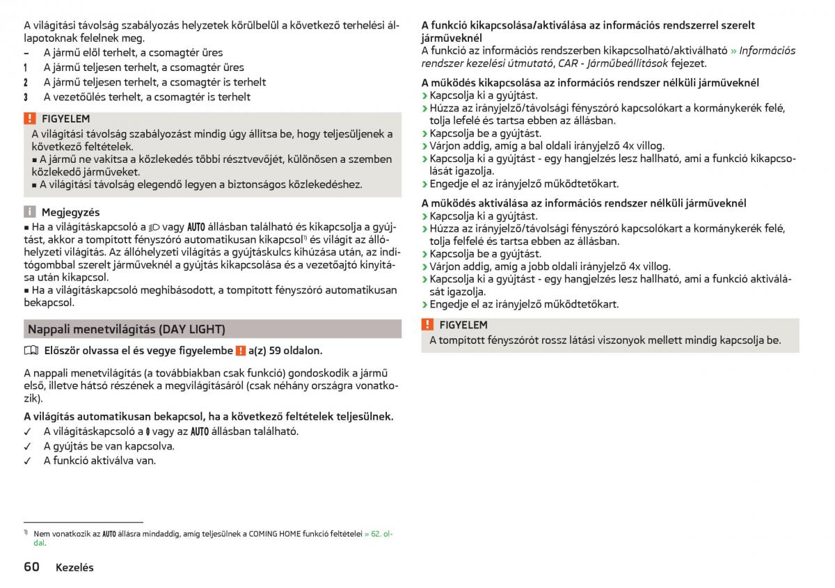 Skoda Rapid Kezelesi utmutato / page 62