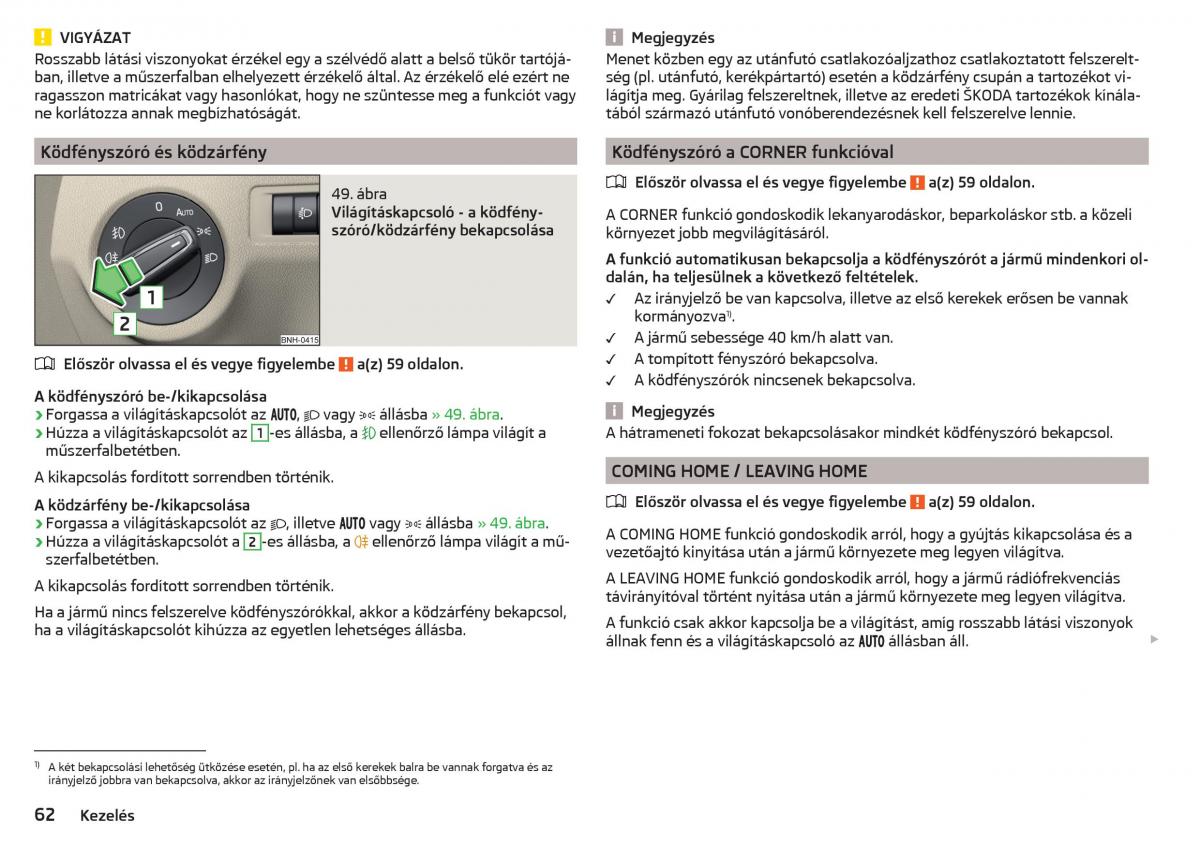 Skoda Rapid Kezelesi utmutato / page 64