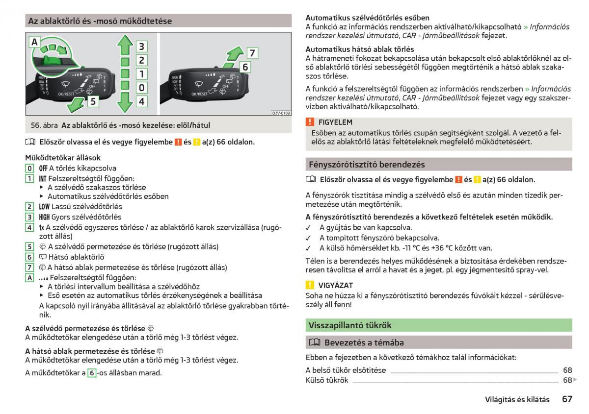 Skoda Rapid Kezelesi utmutato / page 69