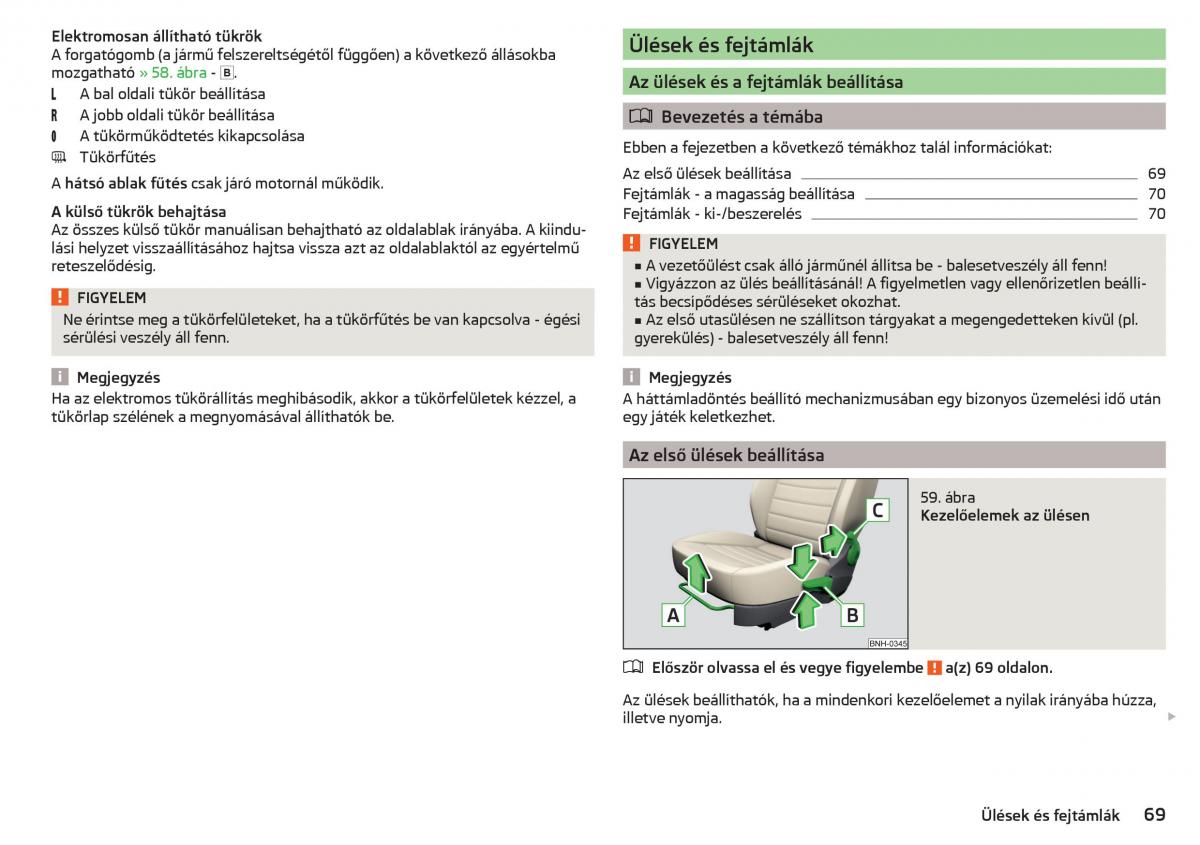 Skoda Rapid Kezelesi utmutato / page 71