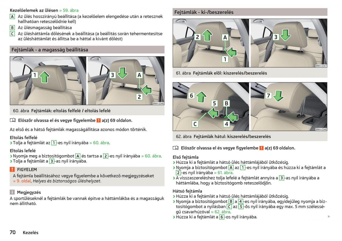 Skoda Rapid Kezelesi utmutato / page 72