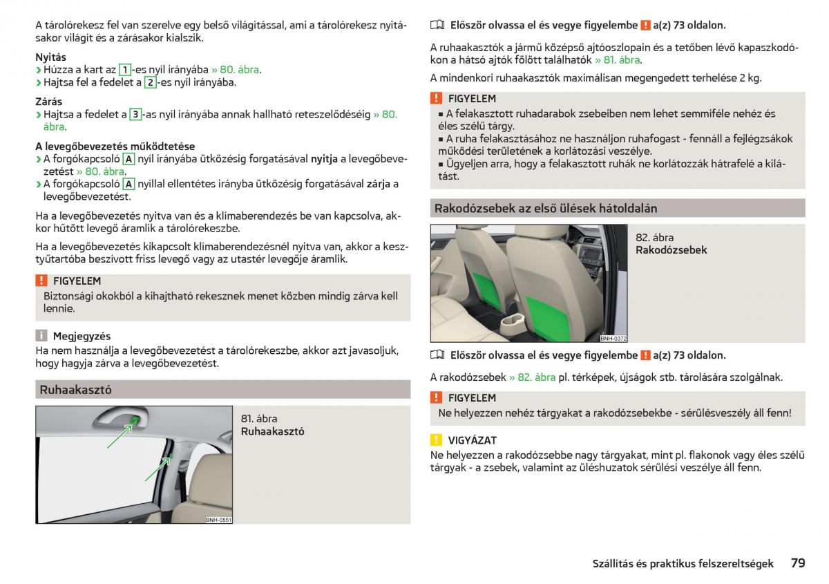 Skoda Rapid Kezelesi utmutato / page 81