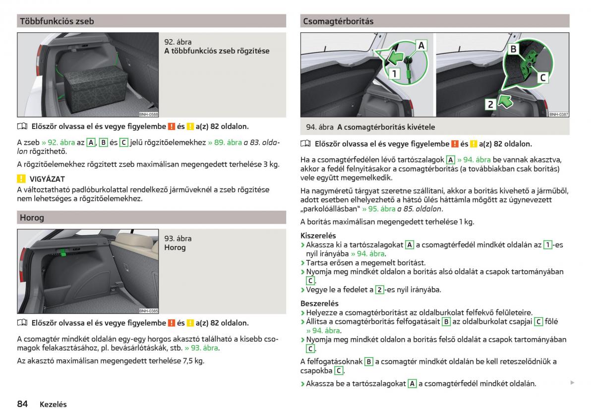 Skoda Rapid Kezelesi utmutato / page 86