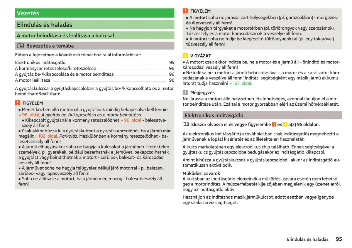 Skoda Rapid Kezelesi utmutato / page 97