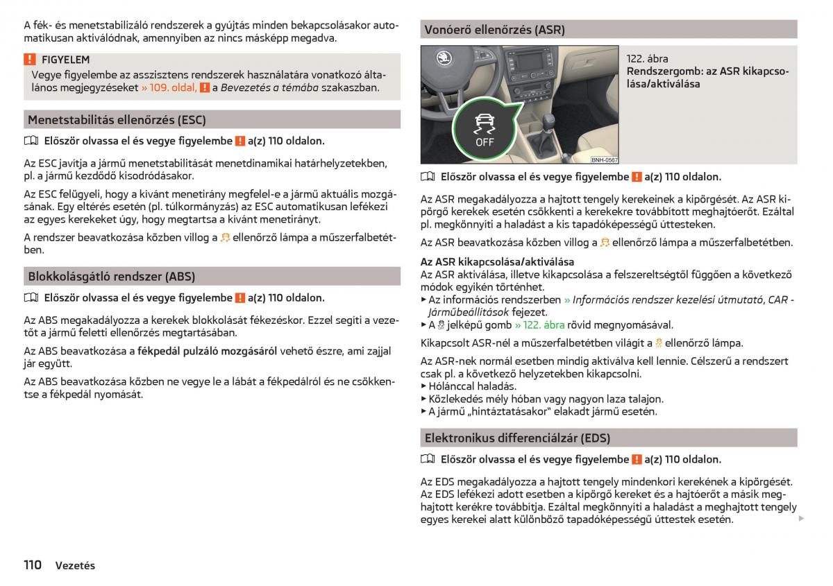 Skoda Rapid Kezelesi utmutato / page 112