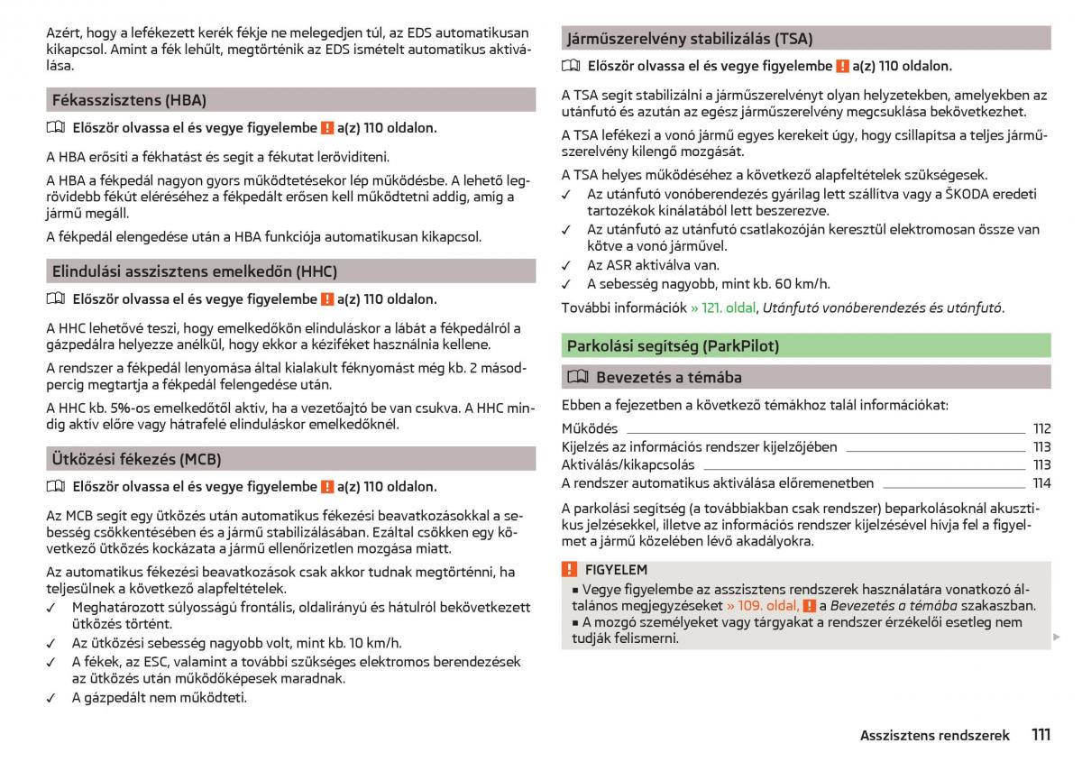 Skoda Rapid Kezelesi utmutato / page 113