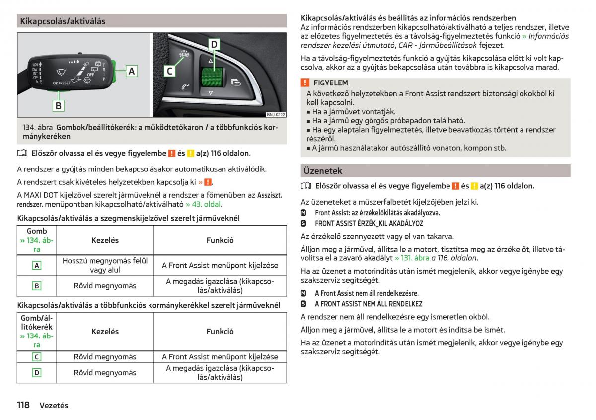 Skoda Rapid Kezelesi utmutato / page 120