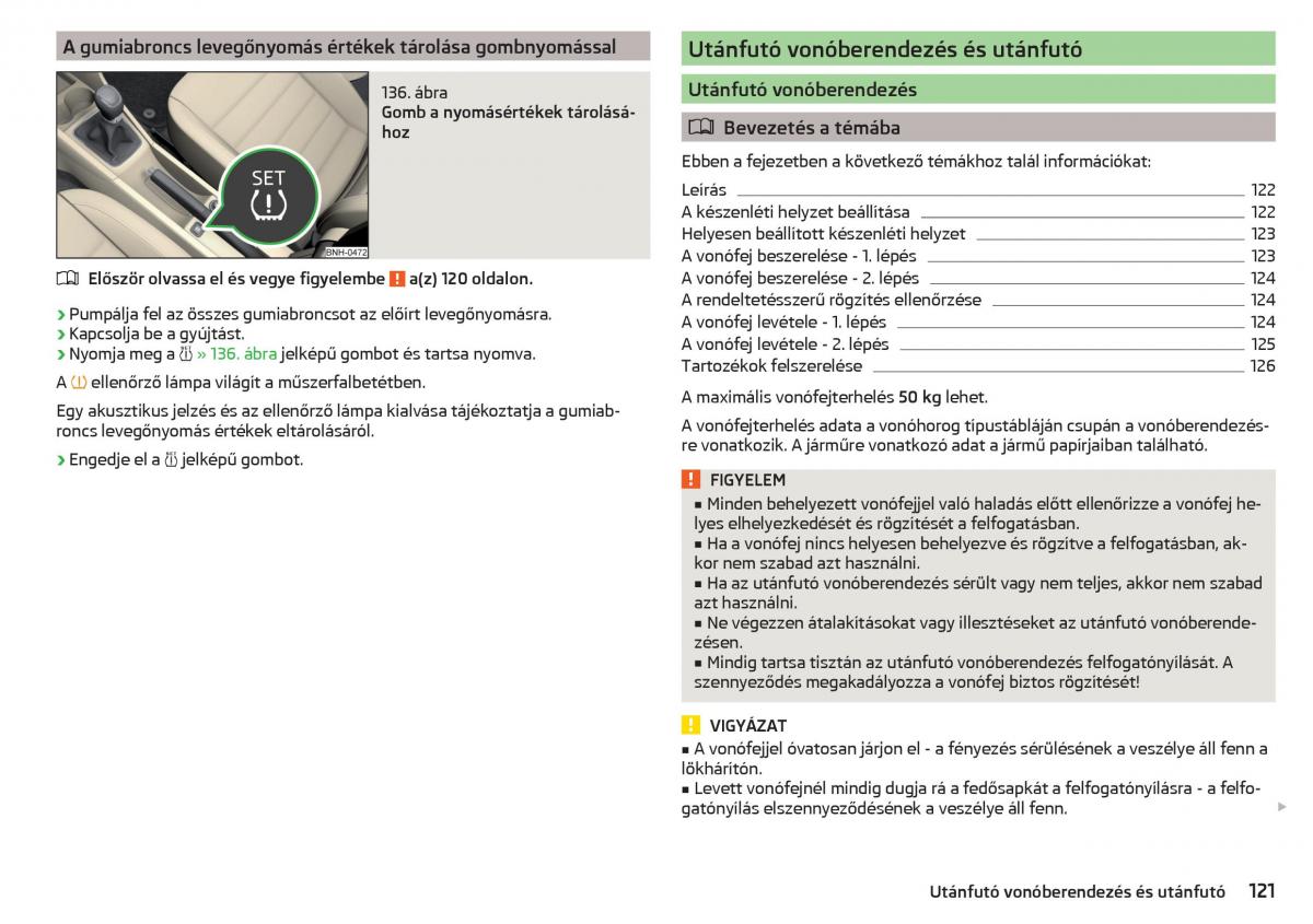 Skoda Rapid Kezelesi utmutato / page 123