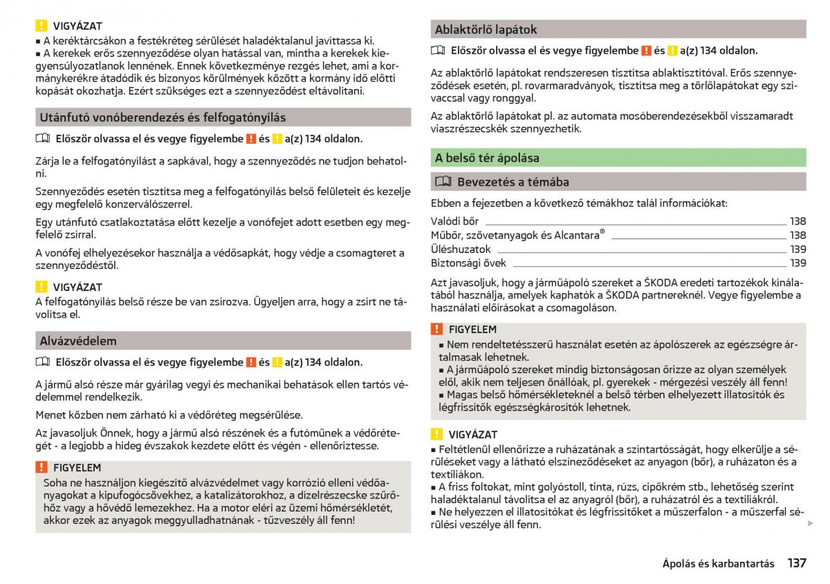 Skoda Rapid Kezelesi utmutato / page 139