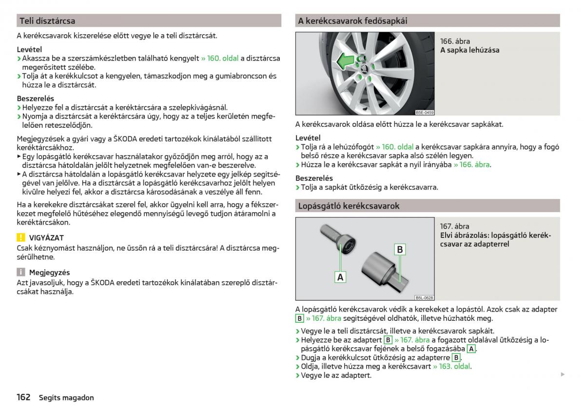 Skoda Rapid Kezelesi utmutato / page 164