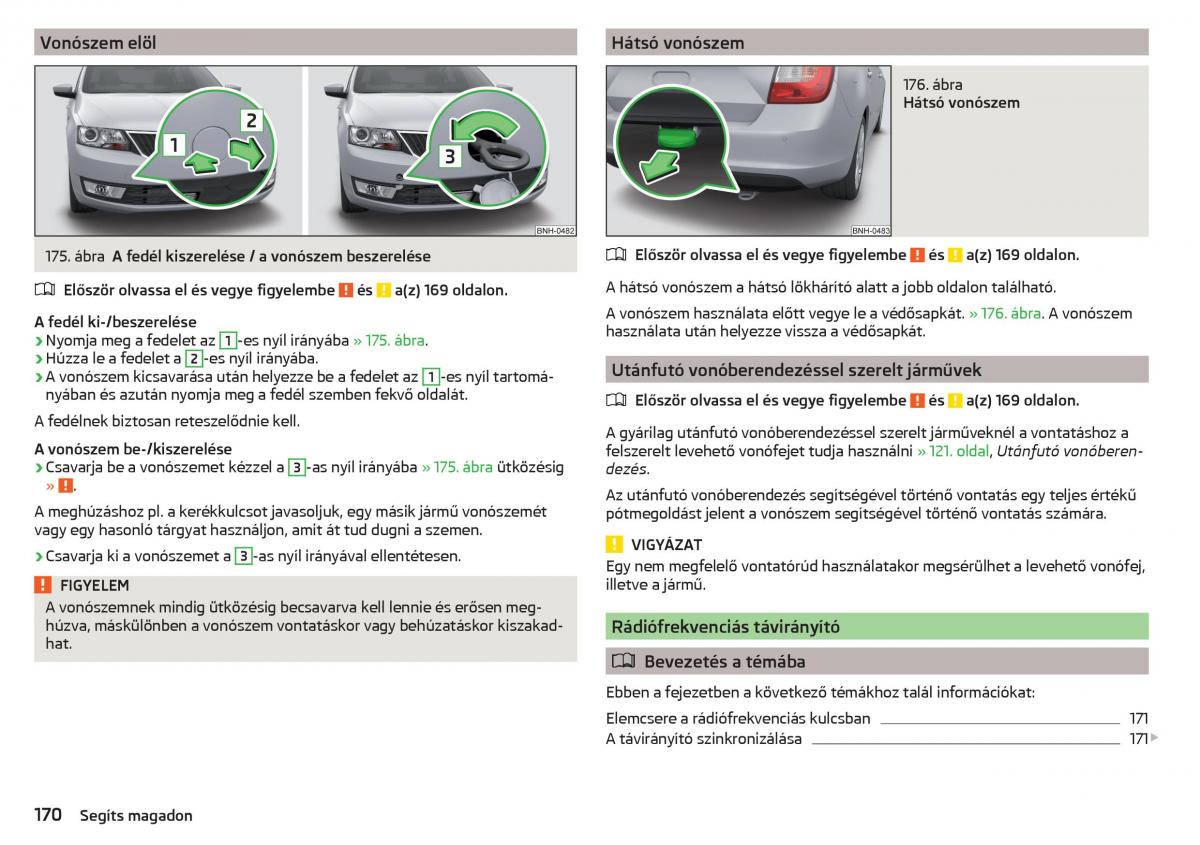 Skoda Rapid Kezelesi utmutato / page 172