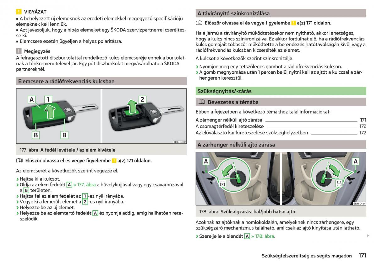 Skoda Rapid Kezelesi utmutato / page 173