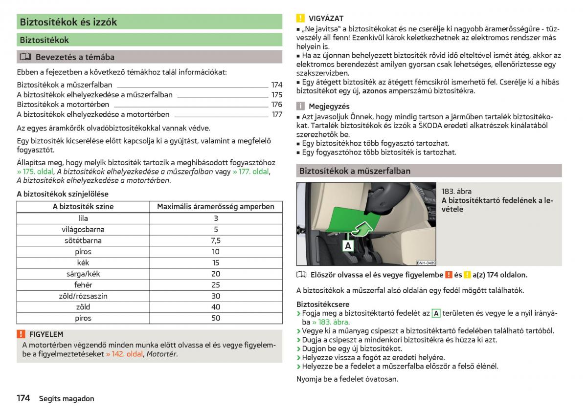 Skoda Rapid Kezelesi utmutato / page 176