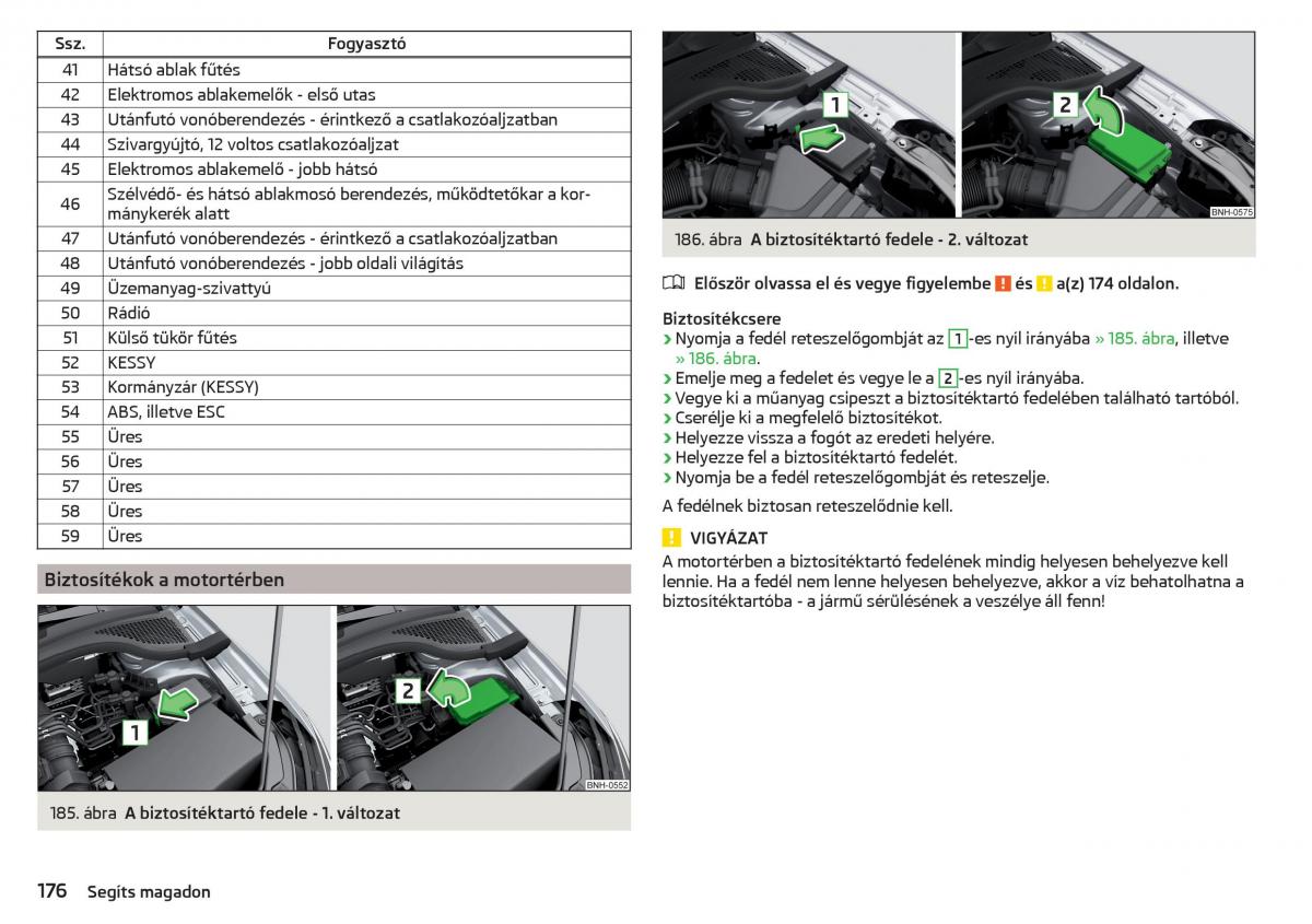 Skoda Rapid Kezelesi utmutato / page 178