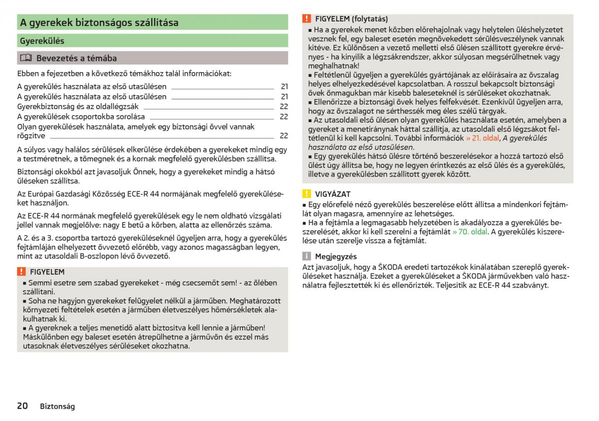 Skoda Rapid Kezelesi utmutato / page 22