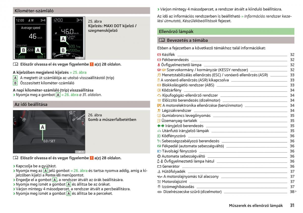 Skoda Rapid Kezelesi utmutato / page 33