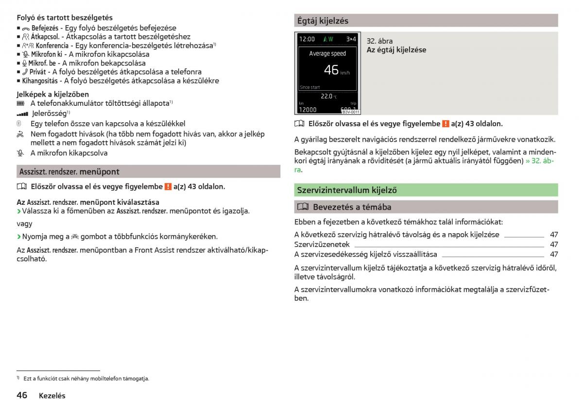 Skoda Rapid Kezelesi utmutato / page 48