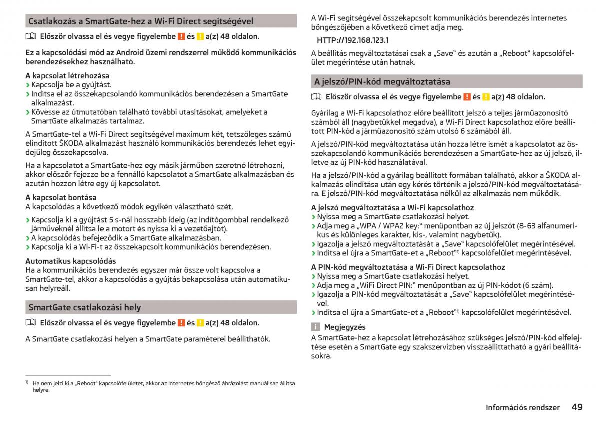 Skoda Rapid Kezelesi utmutato / page 51