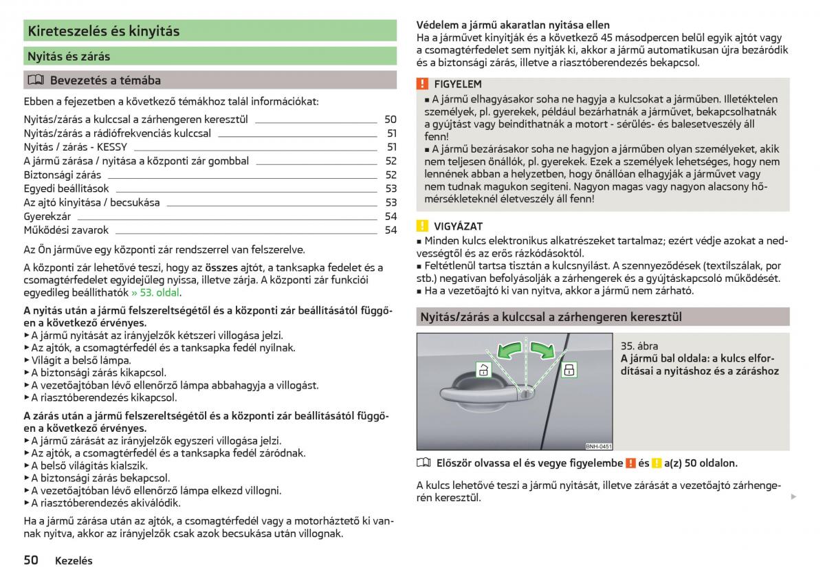 Skoda Rapid Kezelesi utmutato / page 52